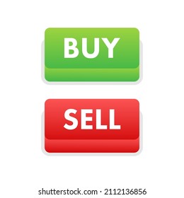 Buy Sell Button, Great Design For Any Purposes. Forex Market. Flat Vector Illustration.