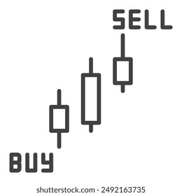 Buy and Sell Candlestick Chart vector concept icon in thin line style