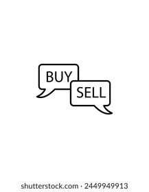 buy and sell chat icon. vector best line icon.