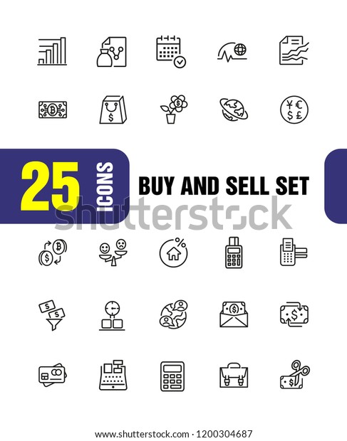 Buy Sell Icons Set Line Icons Stock Vector Royalty Free