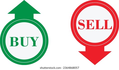 Buy and sell indicator sign arrow button vector