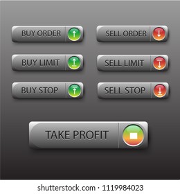 Buy Sell order forex , Order button realistic ,place order button stock market 