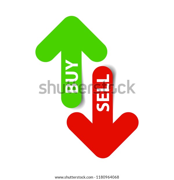 Buy Sell Two Color Arrow Icons Stock Vector (Royalty Free) 1180964068 ...