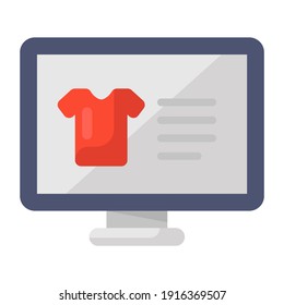 
Buy shirt online concept, trendy icon of internet shopping 