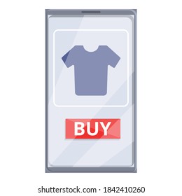 Buy shirt online shopping icon. Cartoon of buy shirt online shopping vector icon for web design isolated on white background