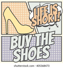 buy shoes  background, illustration in vector format