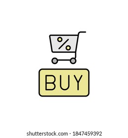 buy, shopping, bag line icon. Elements of black friday and sales icon. Premium quality graphic design icon. Can be used for web, logo, mobile app, UI, UX on white background