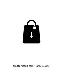 Comprar bolso de compra simple icono plano vector
