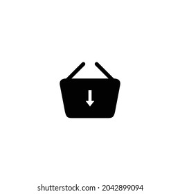 Buy shopping basket simple flat icon vector