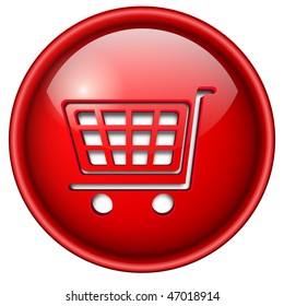buy, shopping icon, button, 3d red glossy circle.