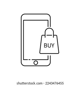 Buy shopping icon design. Mobile shopping, Online Shopping Icon Concept. isolated on white background