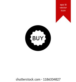 Buy shopping label vector icon