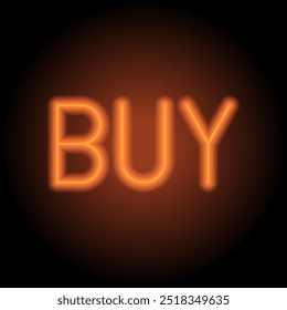 Buy simple icon vector. Flat design. Orange neon on black background.ai