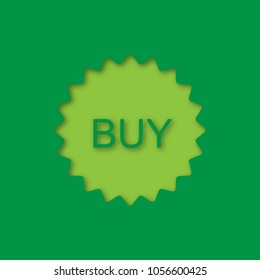 Buy sticker paper cut out icon. Shopping. Vector silhouette isolated illustration