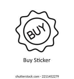 Buy Sticker Vector Outline Icon Design illustration. Banking and Payment Symbol on White background EPS 10 File