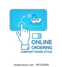 Buy Ticket Online. Online Ordering. Transport Concept. Vector illustration