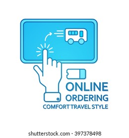 Buy Ticket Online. Online Ordering. Transport Concept. Vector illustration