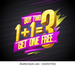 Buy two get one free sale banner design template