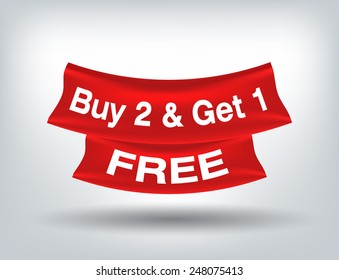 Buy two get one free on a red label
