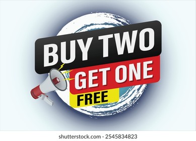 buy two get one free buy now poster banner graphic design icon logo sign symbol social media website coupon

