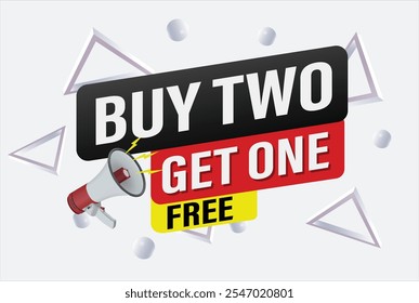 buy two get one free buy now poster banner graphic design icon logo sign symbol social media website coupon

