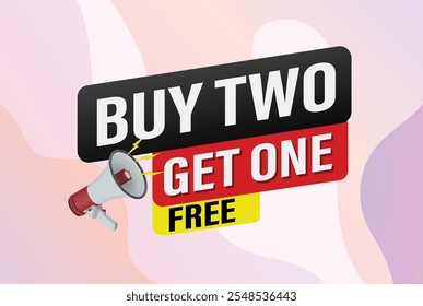 buy two get one free buy now poster banner graphic design icon logo sign symbol social media website coupon

