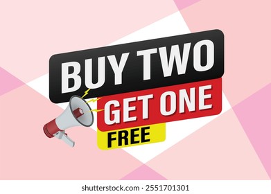 buy two get one free buy now poster banner graphic design icon logo sign symbol social media website coupon

