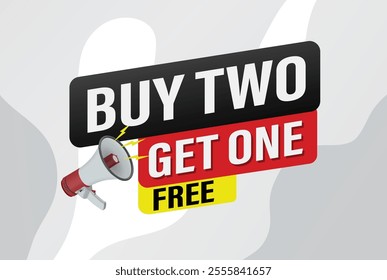 buy two get one free buy now poster banner graphic design icon logo sign symbol social media website coupon

