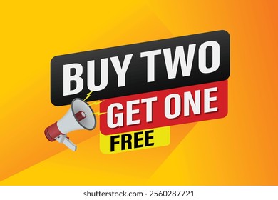 buy two get one free buy now poster banner graphic design icon logo sign symbol social media website coupon

