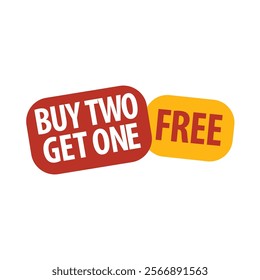 Buy Two Get One Free Promotional Banner Red and Yellow