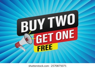 buy two get one free buy now poster banner graphic design icon logo sign symbol social media website coupon

