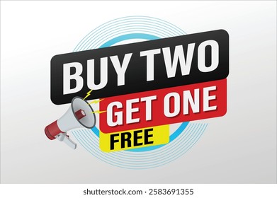 buy two get one free buy now poster banner graphic design icon logo sign symbol social media website coupon

