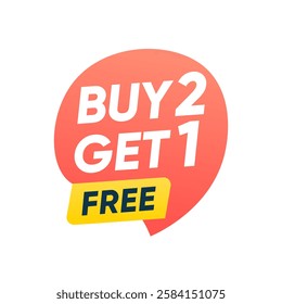 Buy two get one free offer sale banner vector design