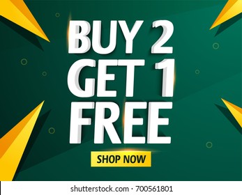 Buy Two and Get One Free Sale Banner,
