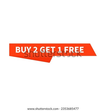 Buy Two Get One Free In Orange Rectangle Ribbon Shape For Promotion Sale
