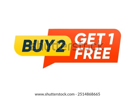 Buy two get one free offer sale, banner vector design