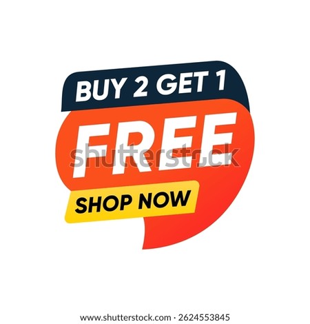 Buy Two Get One Free Banner Label Vector