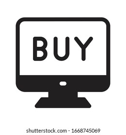 icono de plano de glifo de compra vectorial 