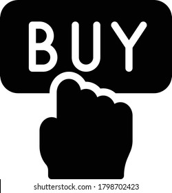 icono plano de glifo de compra vectorial 