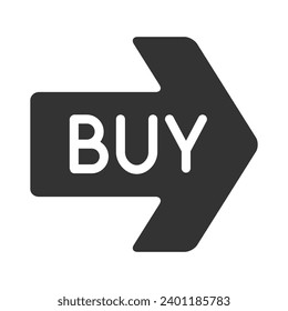 buy vector icon. buy button for black friday sales company. glyph icon for web and ui isolated on white background