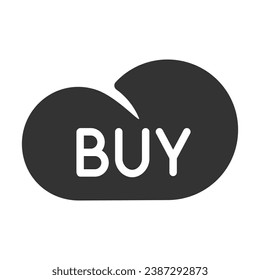 buy vector icon. buy cloud button for black friday sales company. glyph icon for web and ui isolated on white background