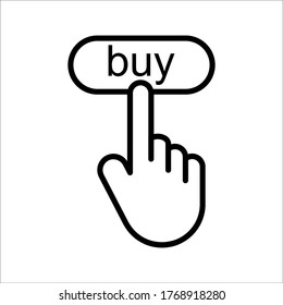 Buy vector icon, online payment symbol on white background