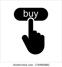 Icono de vector de compra, símbolo de pago en línea sobre fondo blanco
