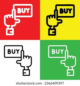 Buy Vector Icon, Outline style icon, from Advertisement icons collection, isolated on Red, Yellow, Green and White Background.