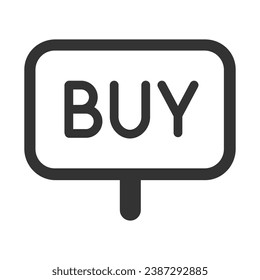 buy vector icon. buy sign button for black friday sales company. glyph icon for web and ui isolated on white background