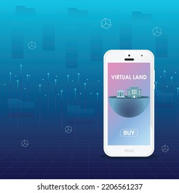 Buy Virtual Land In Metaverse Vector Illustration Graphic