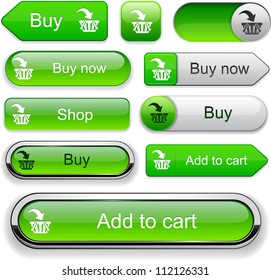 Buy web orange buttons for website or app. Vector eps10.
