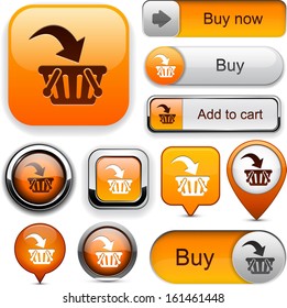 Buy web orange buttons for website or app. Vector eps10. 