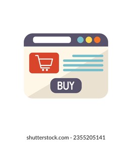 Buy web page icon flat vector. Internet commerce. Credit money isolated