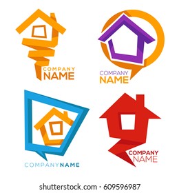buy your own home, vector collection of property symbols, logo and icons